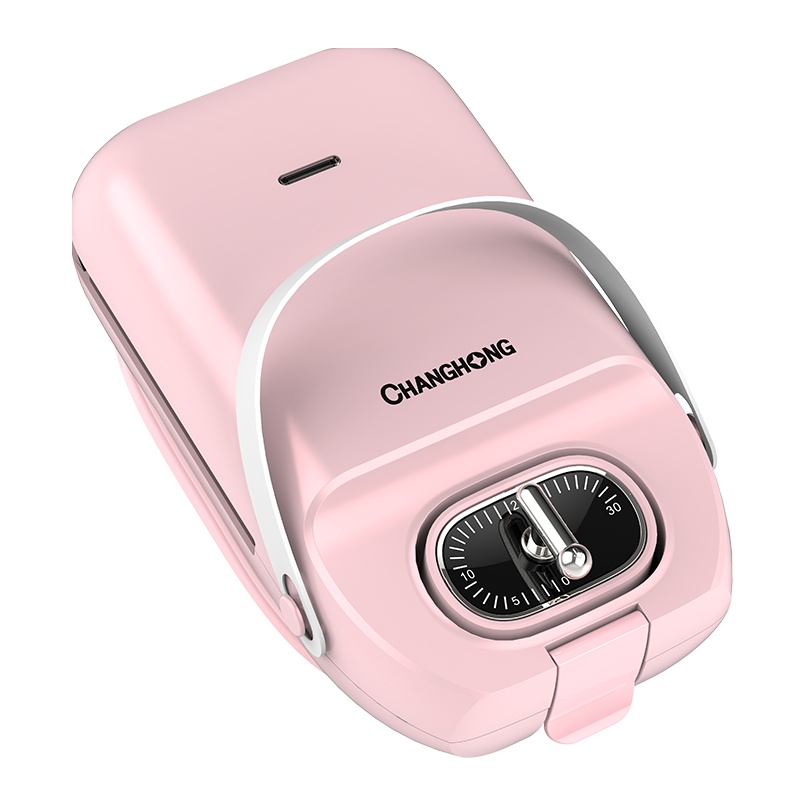 长虹(CHANGHONG)三明治机 早餐机家用三明治炉吐司轻食多功能华夫饼三文治机 配三明治盘 CJK-65YA粉色单盘