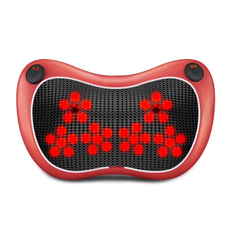 璐瑶(LUYAO) 多功能按摩枕 LY-9706 三十六头红色双键豪华版 揉捏按摩 车家两用 颈部腰部背部全身多功能按摩