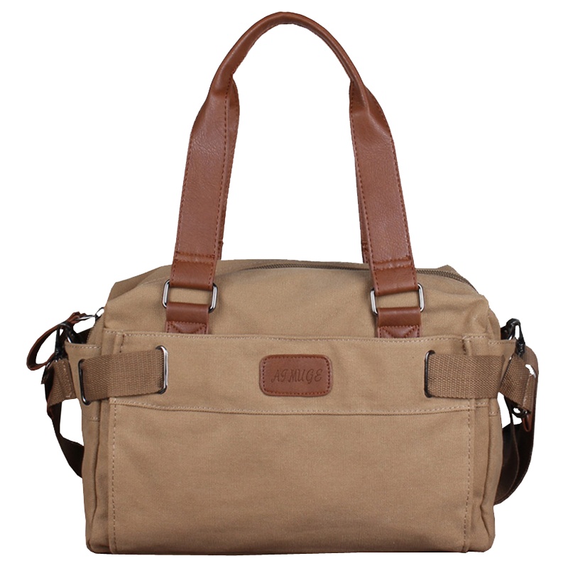 爱牧格 男包帆布包男士包韩版斜跨包单肩包旅行包 潮包手提包男款休闲包大包