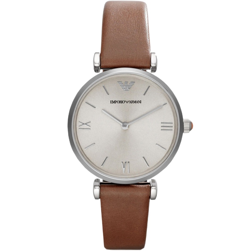 阿玛尼(Emporio Armani)手表皮制表带时尚腕表休闲简约石英 女士腕表AR1679