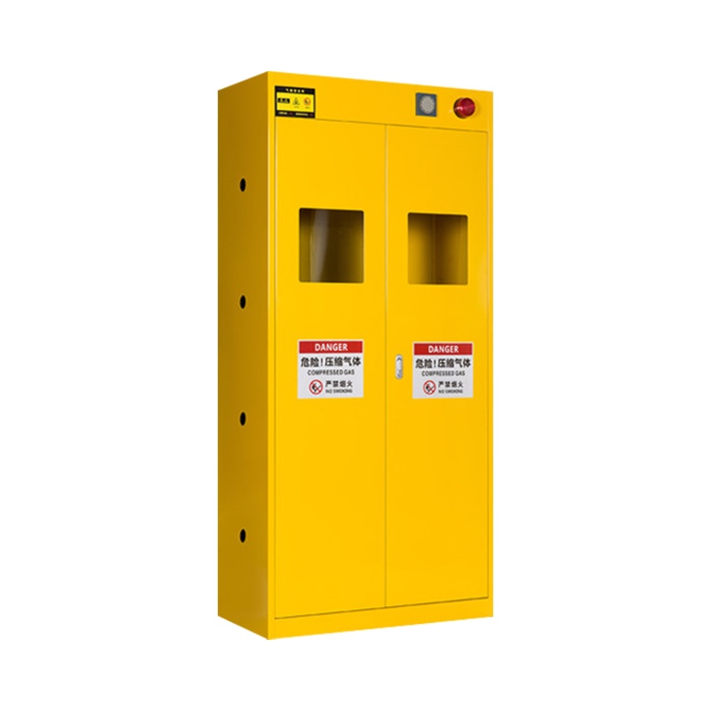 振奥 智能报警气瓶柜煤气瓶防爆防泄漏安全柜 一代报警器灰白色/黄色可选双瓶