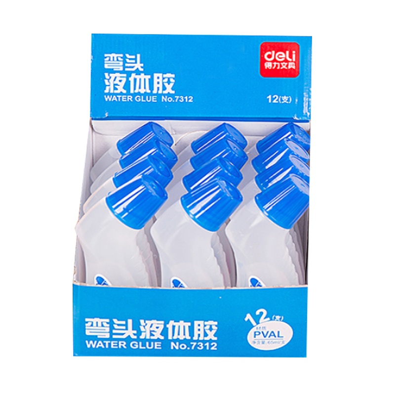 得力(deli)7312胶水 65ml液体胶水12支装