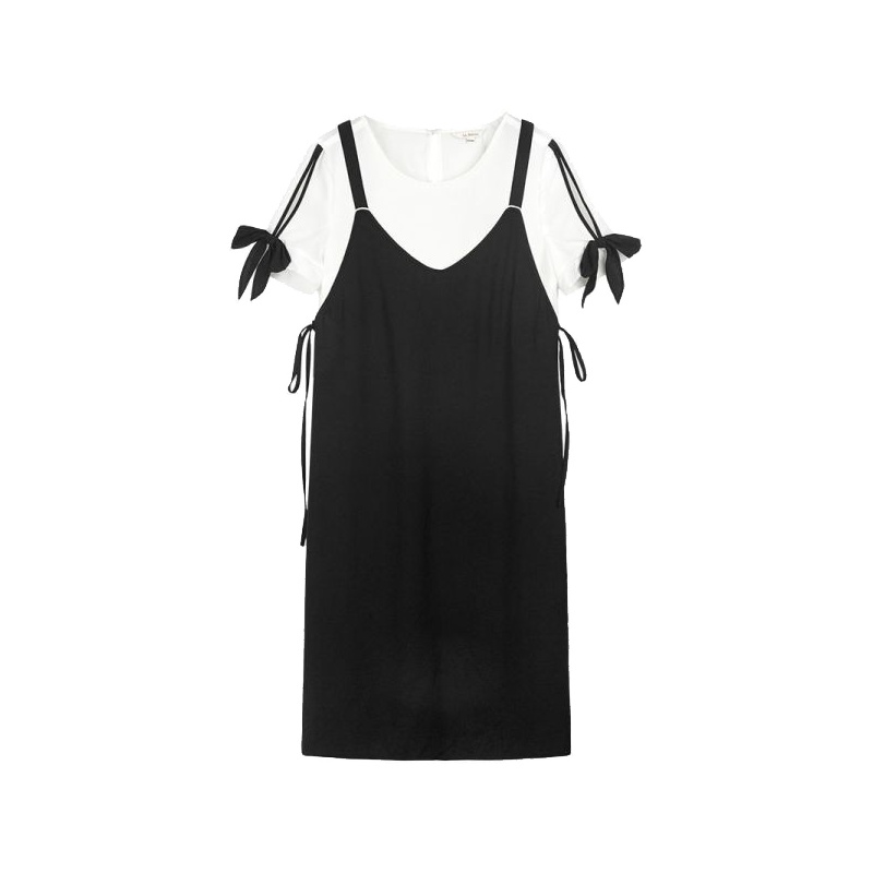 拉贝缇夏款套装连衣裙拼接蝴蝶结学生小衫吊带韩版时尚休闲裙子女60005610