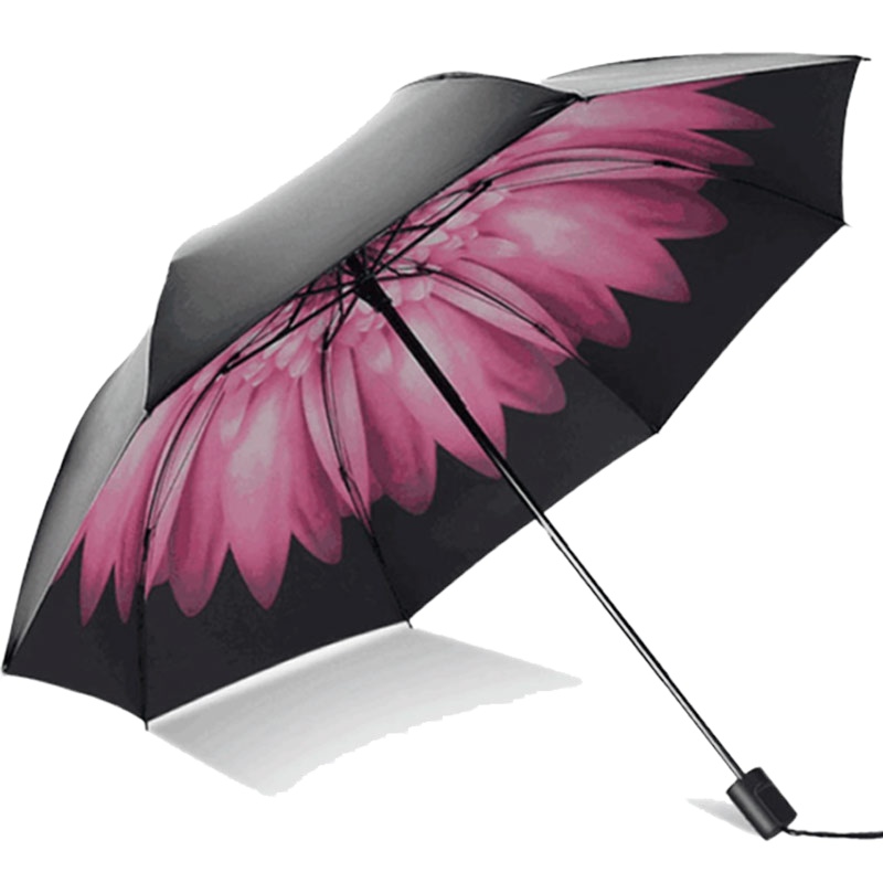梵轩 CF-1791 雏菊超轻黑胶伞 防晒防雨两用