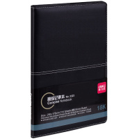 得力(deli) 3323高级记事本(黑)-114页-18K(本)