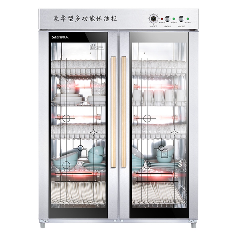 帅人(sazn) 910L-A83不锈钢910升商用大容量对开门消毒柜 餐具碗筷杯子消毒 家用厨房立式消毒柜中温烘干