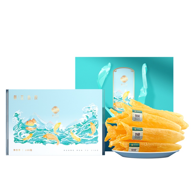 裕百年 花胶 鱼胶 100克黄花鱼胶生鲜陈年鱼肚鱼鳔送礼孕妇营养滋补品干货礼物礼盒