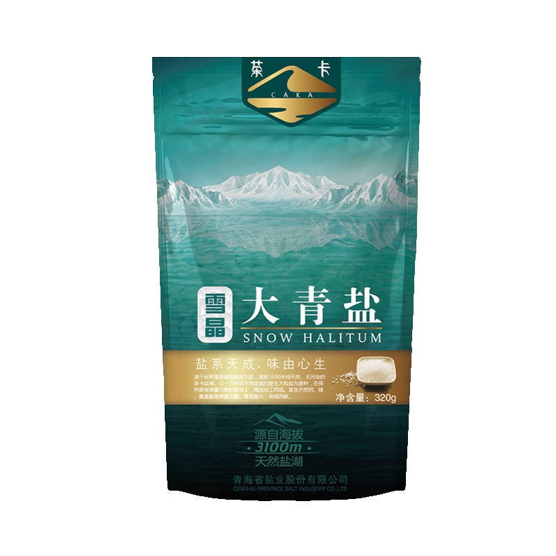 茶卡冰晶大青盐4袋*320g自然结晶盐茶卡湖盐加碘食盐家用含碘孕妇儿童无抗结剂