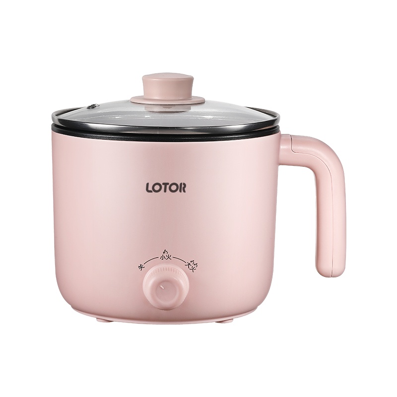 小浣熊电煮锅HM-60c-5-FS-BZ不粘锅内胆宿舍学生煮面小锅寝室神器迷你火锅两档功率家用多功能小电锅