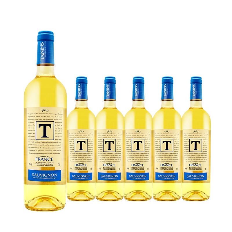 法国原瓶进口 泰妮丝苏维浓白葡萄酒 Tanins Sauvignon Blanc 整箱750ml*6
