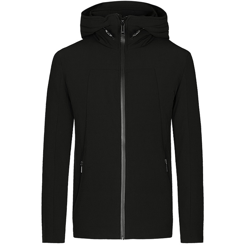 柒牌SEVEN男装保暖商务休闲纯色连帽短款男士羽绒服外套