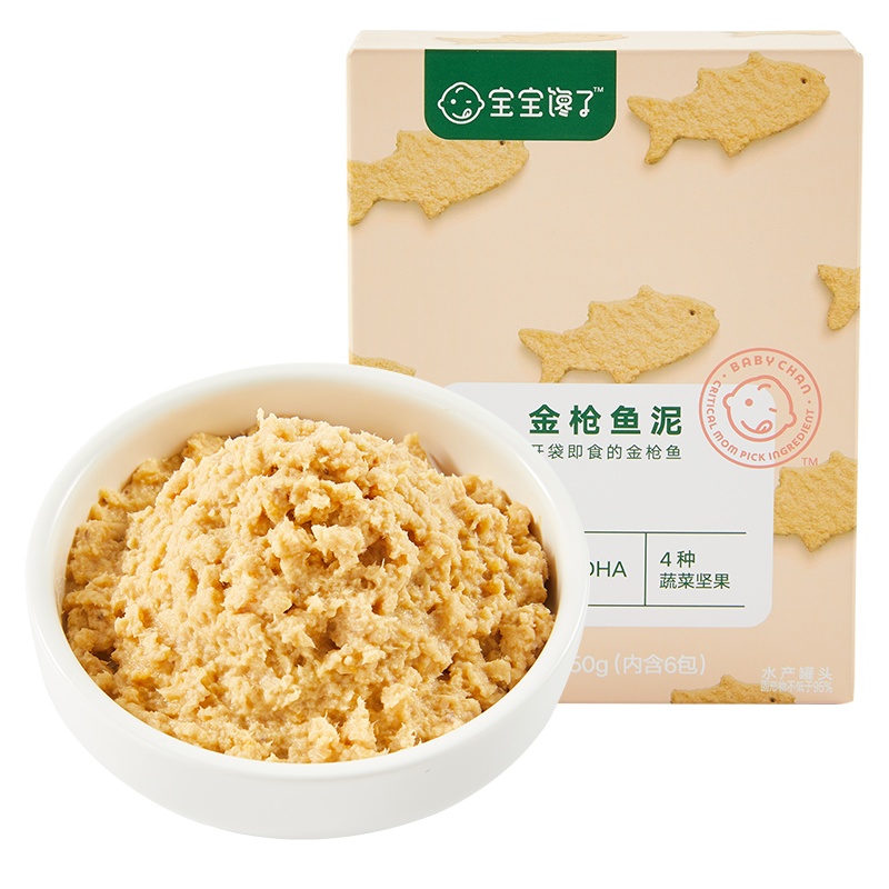 宝宝馋了无添加辅食添加料拌饭料儿童零食金枪鱼泥单盒装150g