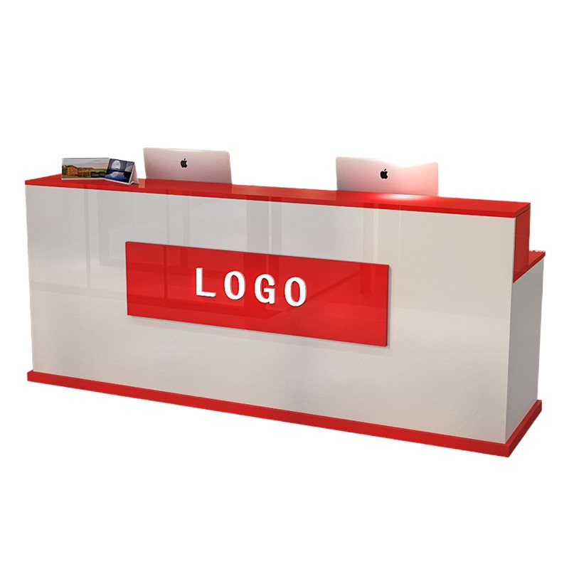 现代柜台桌简约前台接待台新款加厚饭店。收款台办公台服务台酒馆