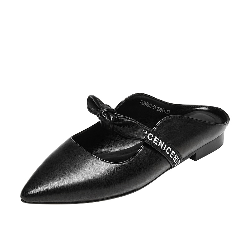 康奈女鞋 夏季拼色方跟休闲百搭凉鞋女韩版潮流拖鞋穆勒鞋15384001