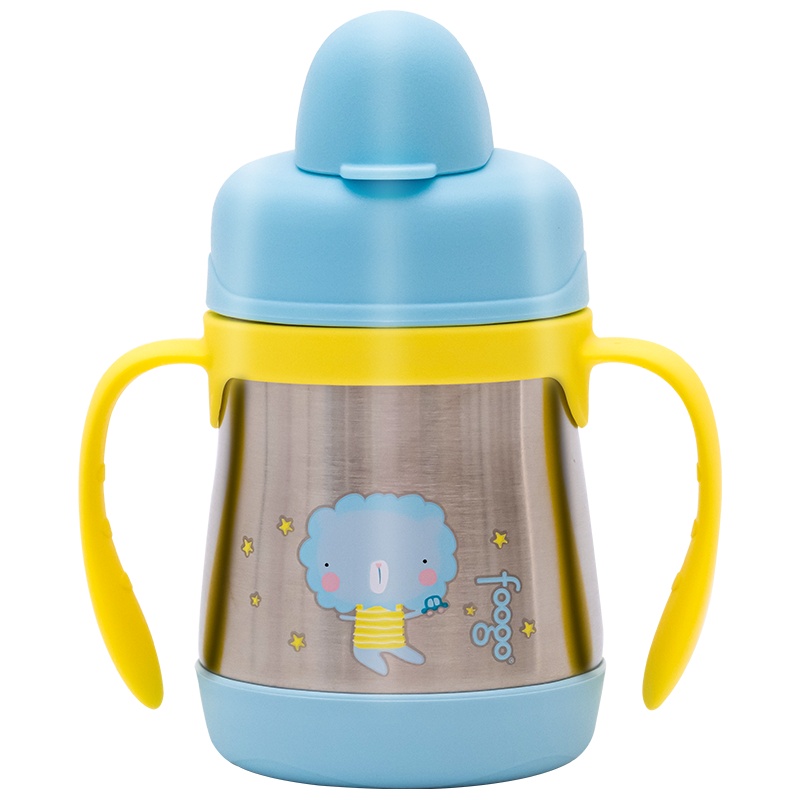 膳魔師(THERMOS)保温杯 TYBS-203 220ml 儿童水杯不锈钢保温学饮杯带手柄宝宝水杯 保温杯 蓝色