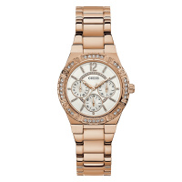 盖尔斯(GUESS)时尚潮流简约休闲三眼计时多功能钢带石英女士手表W0845L3