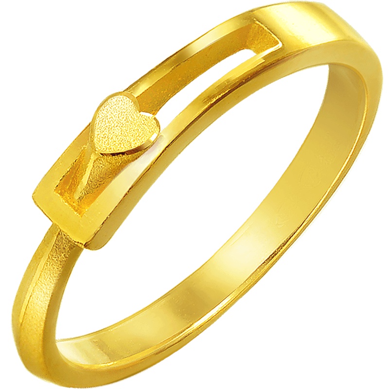 周生生(CHOW SANG SANG)金足金心相拥戒指对戒16800R计价