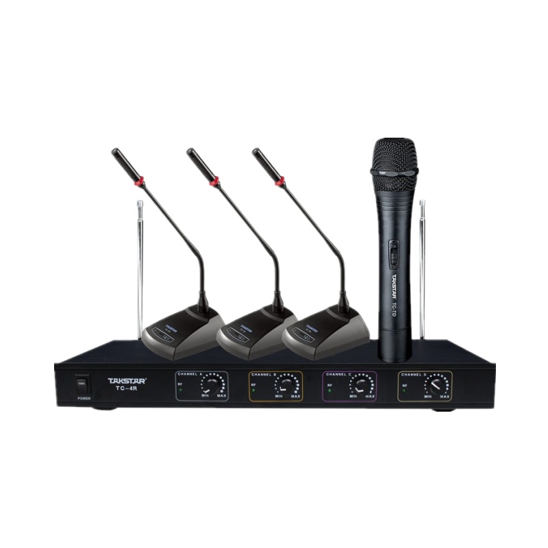 Takstar/得胜TC-4R 一拖四无线会议话筒 会议系统舞台卡拉OK主持演出麦克风(1台主机+3会议+1手持话筒)