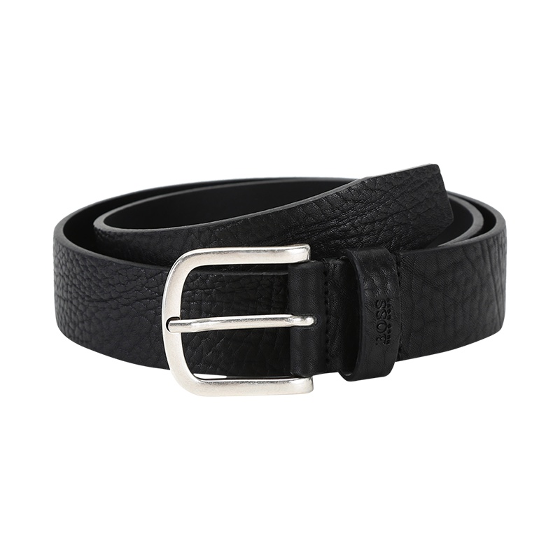 HUGO BOSS 雨果博斯 男士 牛皮做旧针扣式不可裁剪皮带腰带50455210