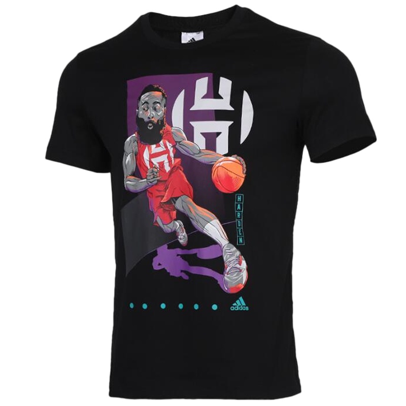 阿迪达斯adidas 新款男装哈登篮球运动短袖FM4779