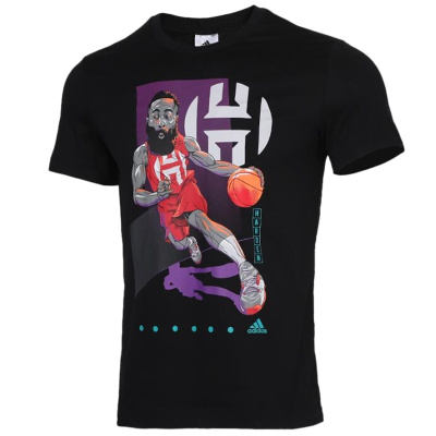 阿迪达斯adidas 新款男装哈登篮球运动短袖FM4779