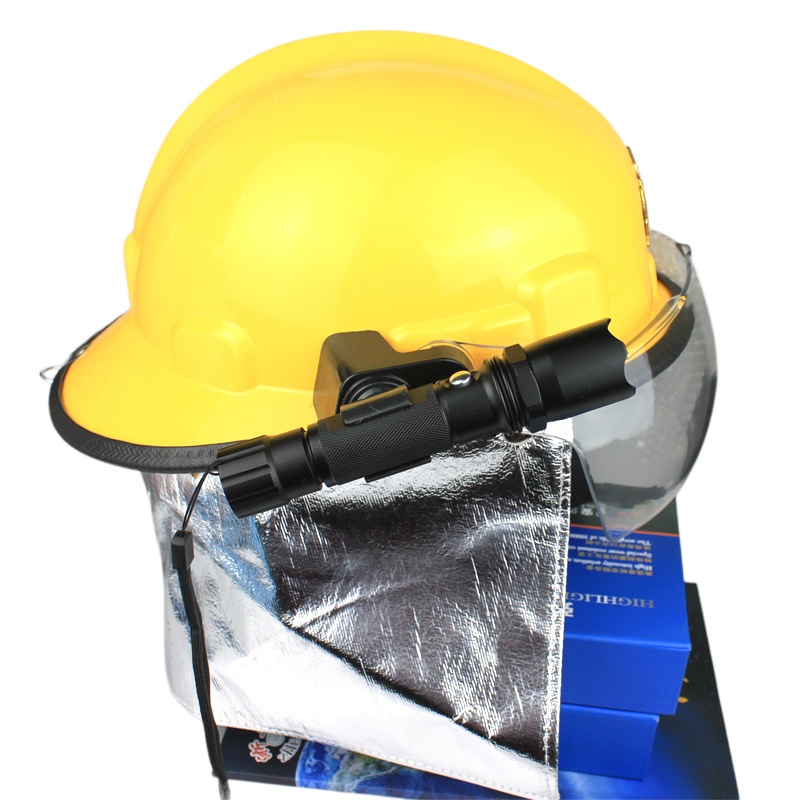 浙安 02韩式头盔 安全头盔 防护头盔带手电 02式消防头盔带手电①