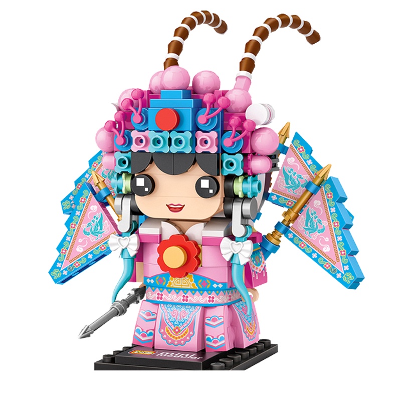 LOZ俐智京剧戏曲迷你方头人国粹小颗粒拼装积木 mini 国潮 刀马旦1541