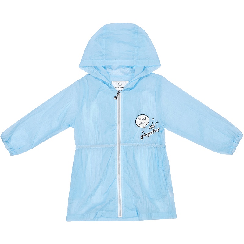 婴姿坊儿童防水防风外套女童防晒衣春装休闲轻薄上衣空调衫