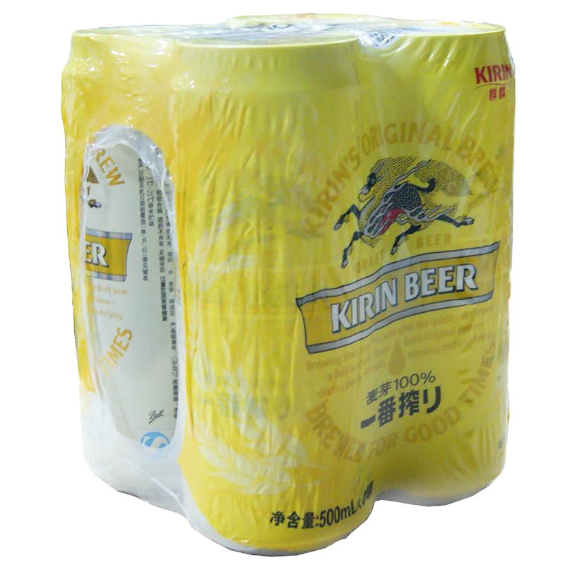 麒麟一番榨啤酒500ml*4听