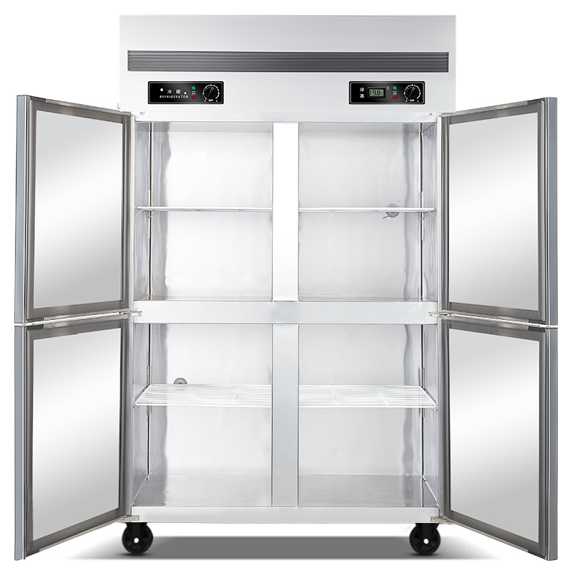 德玛仕（DEMASHI）商用四门冰柜立式冷藏冷冻 玻璃门饮料展示柜 饮料柜冷柜 厨房冰箱保鲜柜 BCD-900A双门玻璃