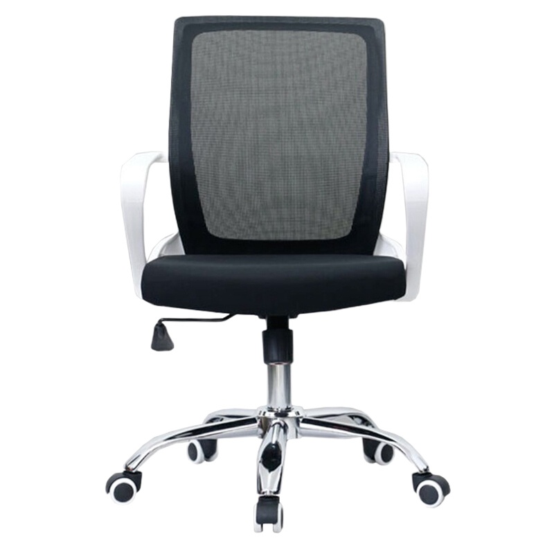 卓澳(ZHUOAO)电脑办公椅网布会议弓形椅子家用时尚休闲会客转椅白框黑网