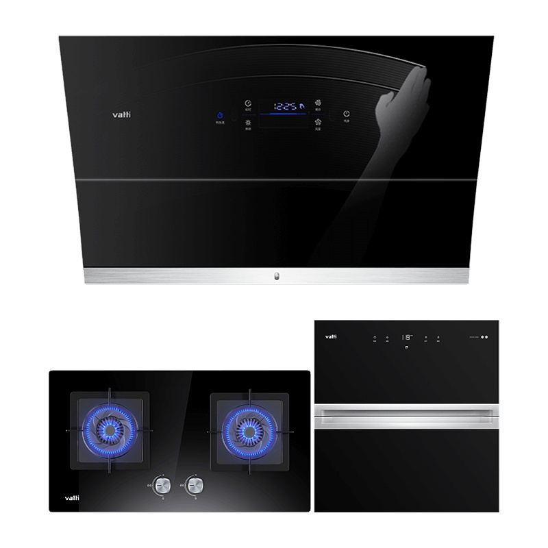 华帝(vatti)i11108+55B+i13025侧吸式抽油烟机燃气灶具消毒柜三件套 21立方智能挥手即开 天然气