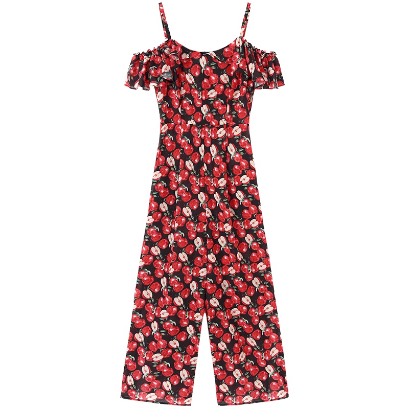 马克华菲女装连体裤女夏韩版显瘦2019新款七分阔腿裤无袖连衣裤