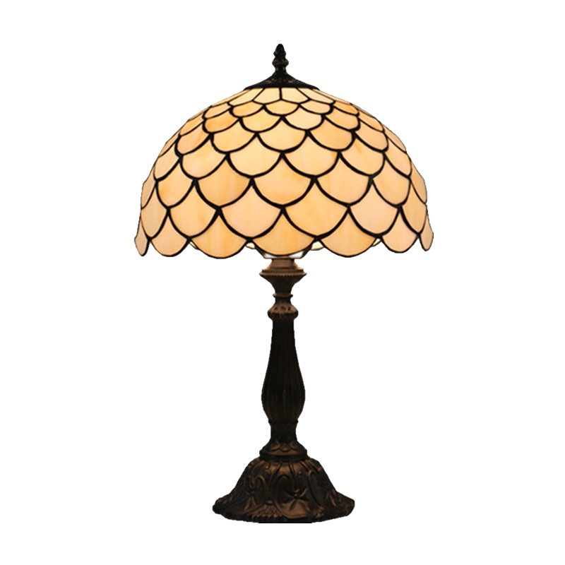 美式简约台灯卧室床头暖光闪电客酒吧咖啡厅西餐厅奶茶店调光 合金底座蓝彩带 触摸开关