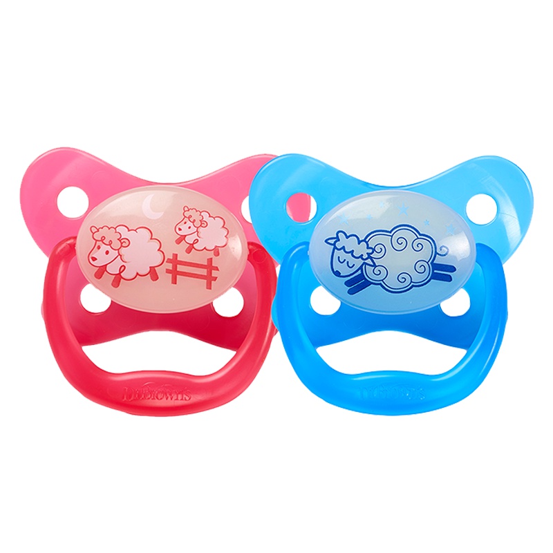 布朗博士(Dr.Brown's )夜光舒睡安抚奶嘴0-6月 红色