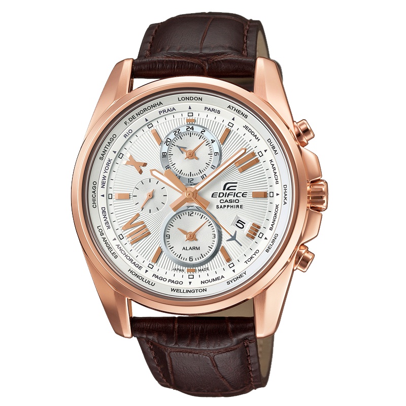 卡西欧(CASIO)手表 EDIFICE系列男士手表 日韩品牌商务休闲防水时尚皮带石英表男 EFB-301JL-7A