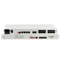博扬 综合业务电话光端机 8E1+8路电话+8路磁石+4路百兆物理隔离 单纤20km机架式一对