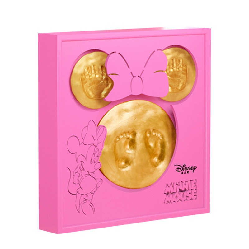 迪士尼手足印泥宝宝胎毛纪念品婴儿手印脚印画满月百天礼女孩玩具