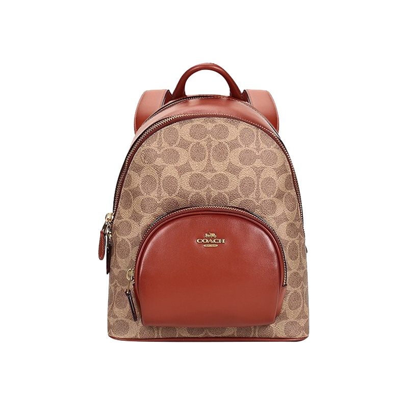 蔻驰（COACH）奢侈品专柜款女士双肩包CARRIE系列涂层帆布配皮背包双肩包1029 B4NQ4