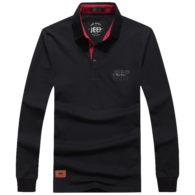 jeep/吉普男士秋冬季户外卫衣保暖运动休闲长袖t恤商务大码POLO衫