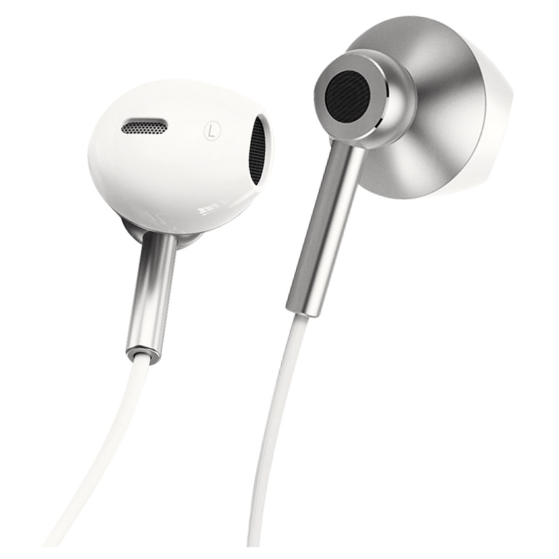 图拉斯四核耳机入耳式原装高音质带麦线重低音降噪舒适无痛 升级版 银色