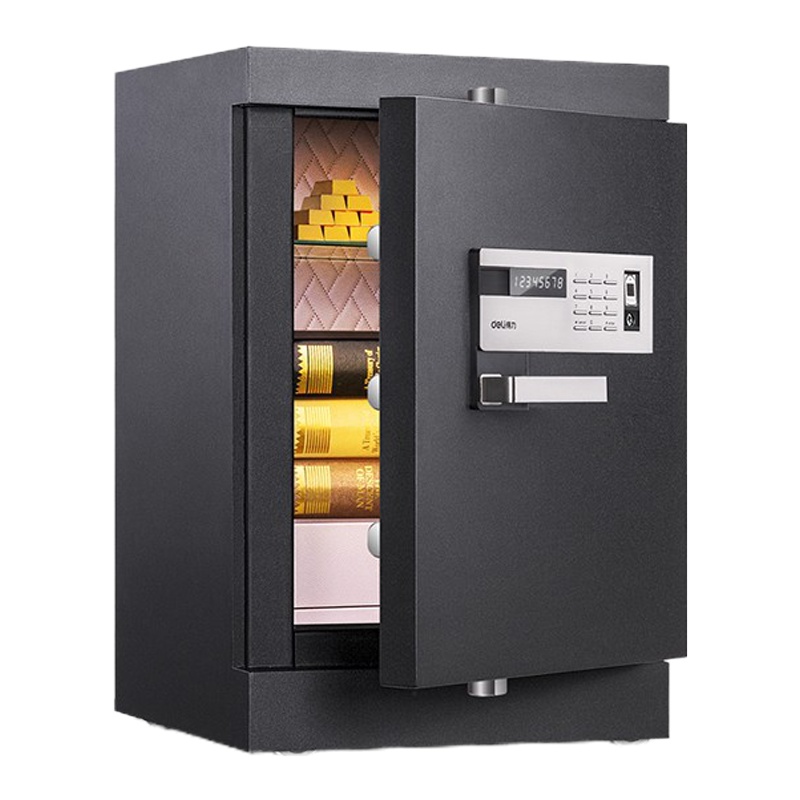 得力(deli)保险柜 办公指纹电子密码 防盗全钢大型保险箱 高62cm 4091