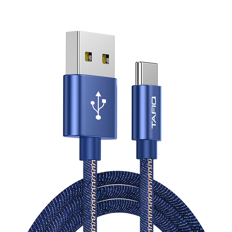 塔菲克(TAFIQ)type-c数据线快充适用华为p30p40手机type-c牛仔数据线:1.5M[牛仔红]一条装