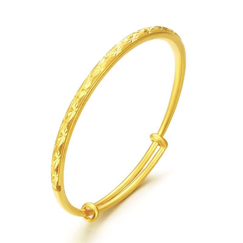 金一 足金999时尚满天星女士黄金手镯推拉扣可调大小送女友送妈妈 (计价) AAE009