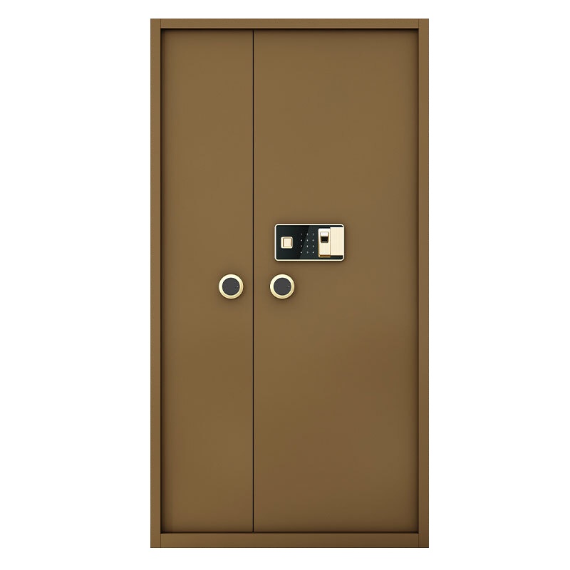 全简家具保险柜大型办公柜密码文件柜资料柜珠宝存放柜加厚保险箱-咖色指纹锁