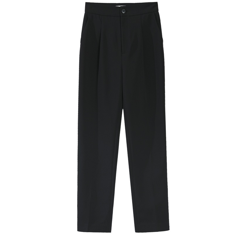 OSA黑色高腰OL职业垂感西装裤子女夏2021年新款直筒休闲裤薄秋装