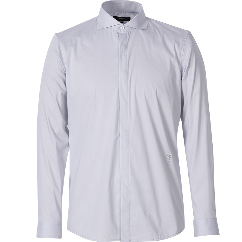 Brloote/巴鲁特 长袖衬衫男商务休闲温莎领修身正装衬衣2019春装