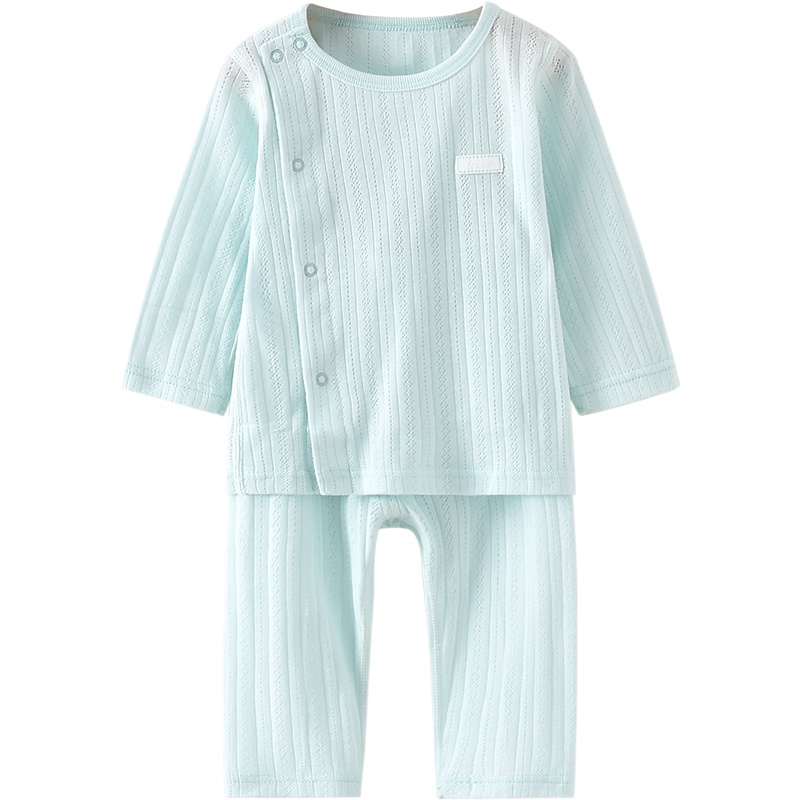 童泰夏季婴儿轻薄内衣男女宝宝3-18个月家居纯棉上衣裤子套装