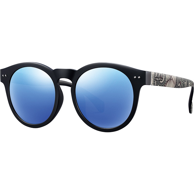 派丽蒙圆墨镜女复古潮新款大脸圆框显瘦偏光太阳眼镜女11036