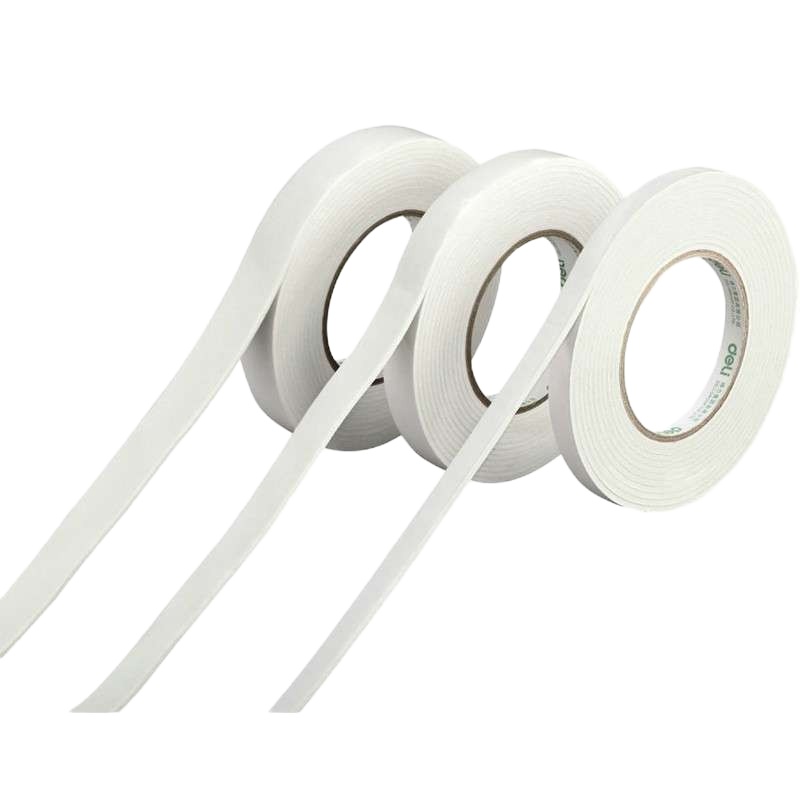 得力30411双面胶带 泡沫胶两面胶2.5mm*18mm 粘性强粘力持久 16卷/袋 单袋价格 5袋起订